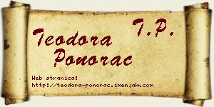 Teodora Ponorac vizit kartica